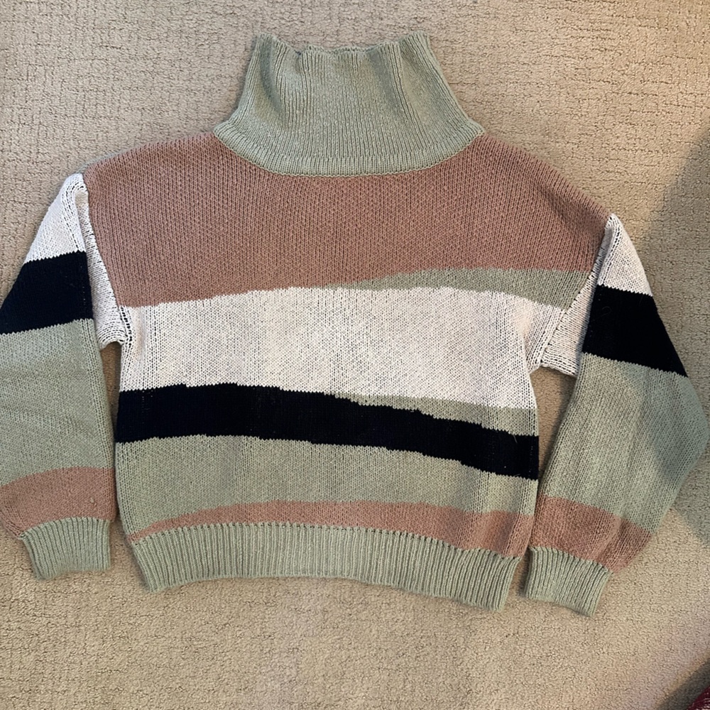 Callahan Striped Cotton Cowl-neck Sweater